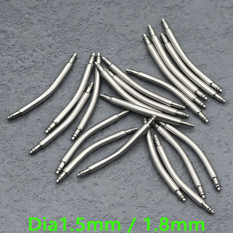 Curved Spring Bar Watch Strap Link Pins - Stainless Steel, Various Diameter and Width Options (10/20PCS)