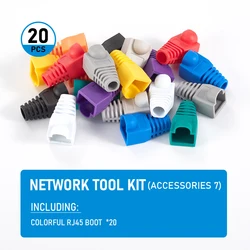 Multi-Function RJ45 Crimping and Stripping Tool (20pcs Colorful Boots)