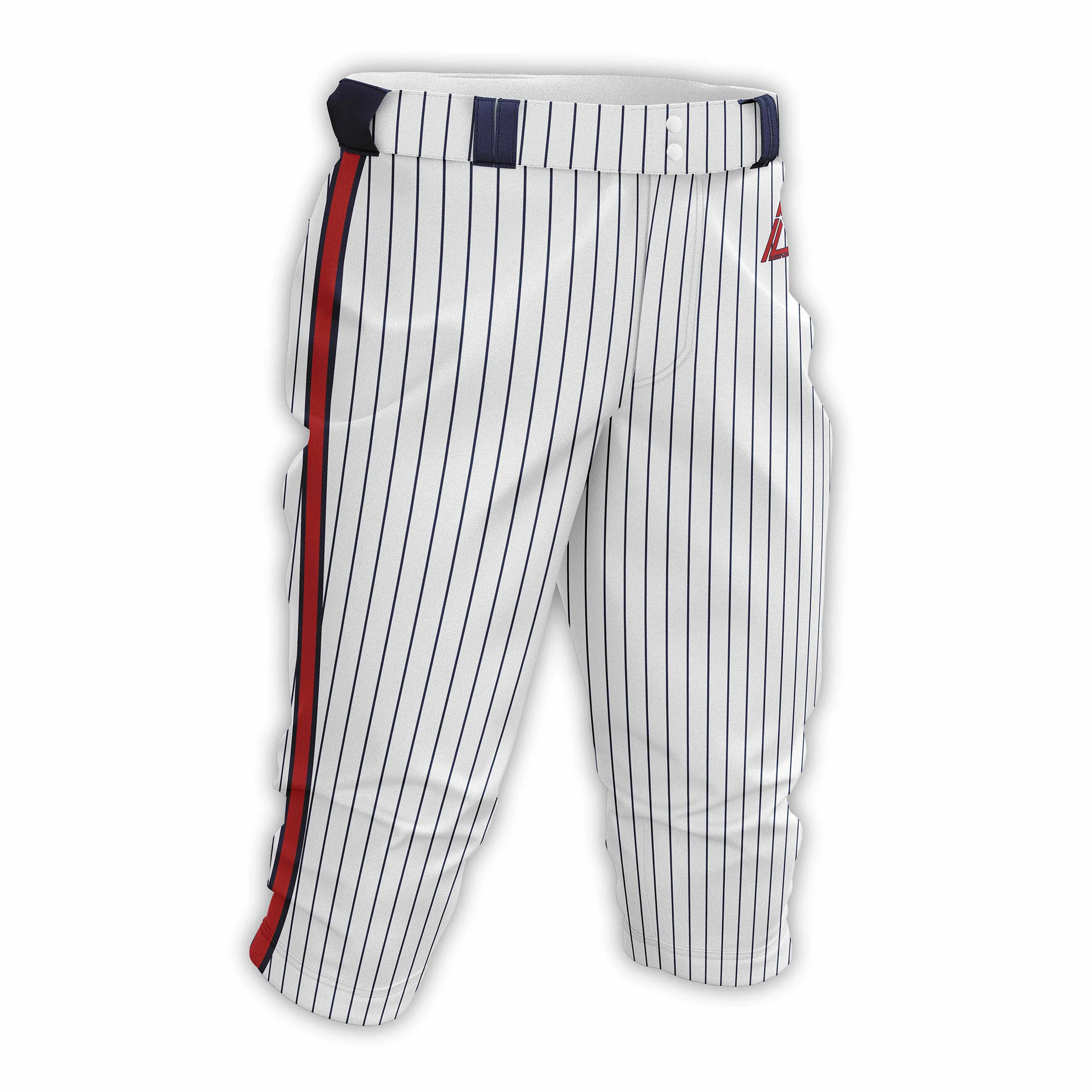Striped Baseball Pants with Moisture Wicking Fabric and Zipper Fly for Professional Player