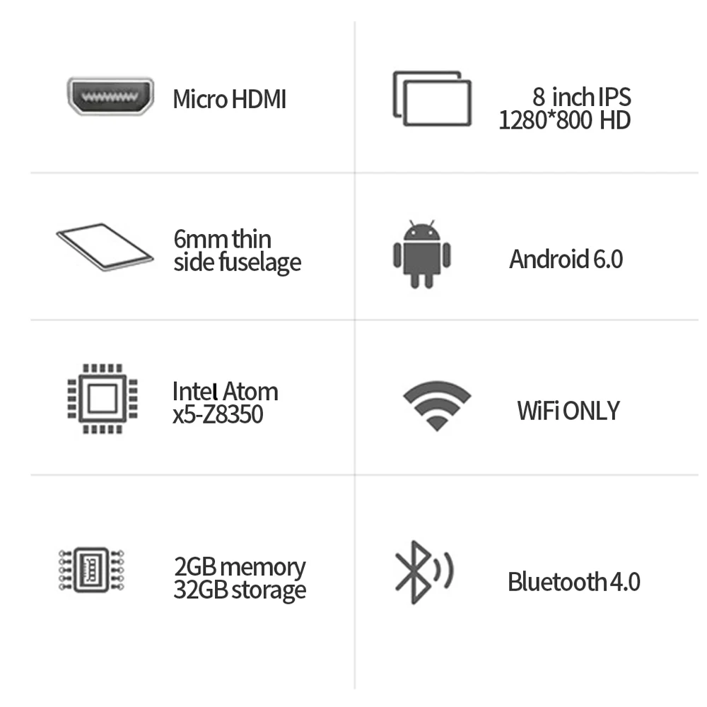 8 Inch INTEL CPU Tablet Pc 2GB RAM 32GB ROM Quad Core Dual Cameras WiFi Bluetooth Google Play Cheap Children's favorite 3