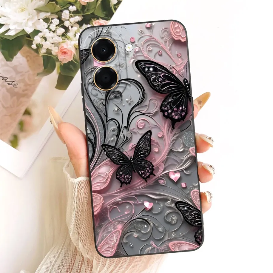 Pretty Flower Candy Painted Soft Silicone Phone Case - Back Cover & Bumper