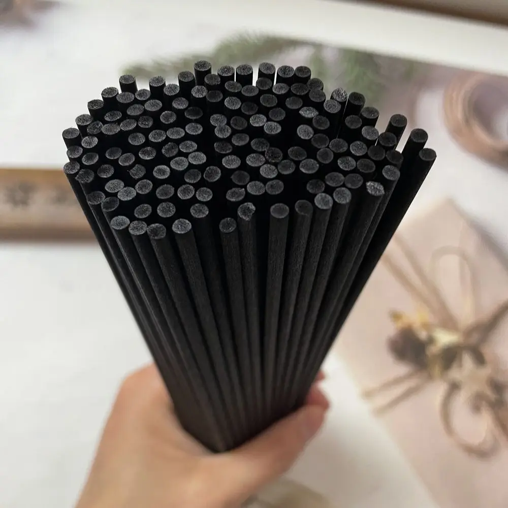 500PCS 5/4/3/mm X L35/25/22cm Black Fiber Reed Sticks Essential oil Rattan Diffuser Replacement Refill Sticks for Air Freshener
