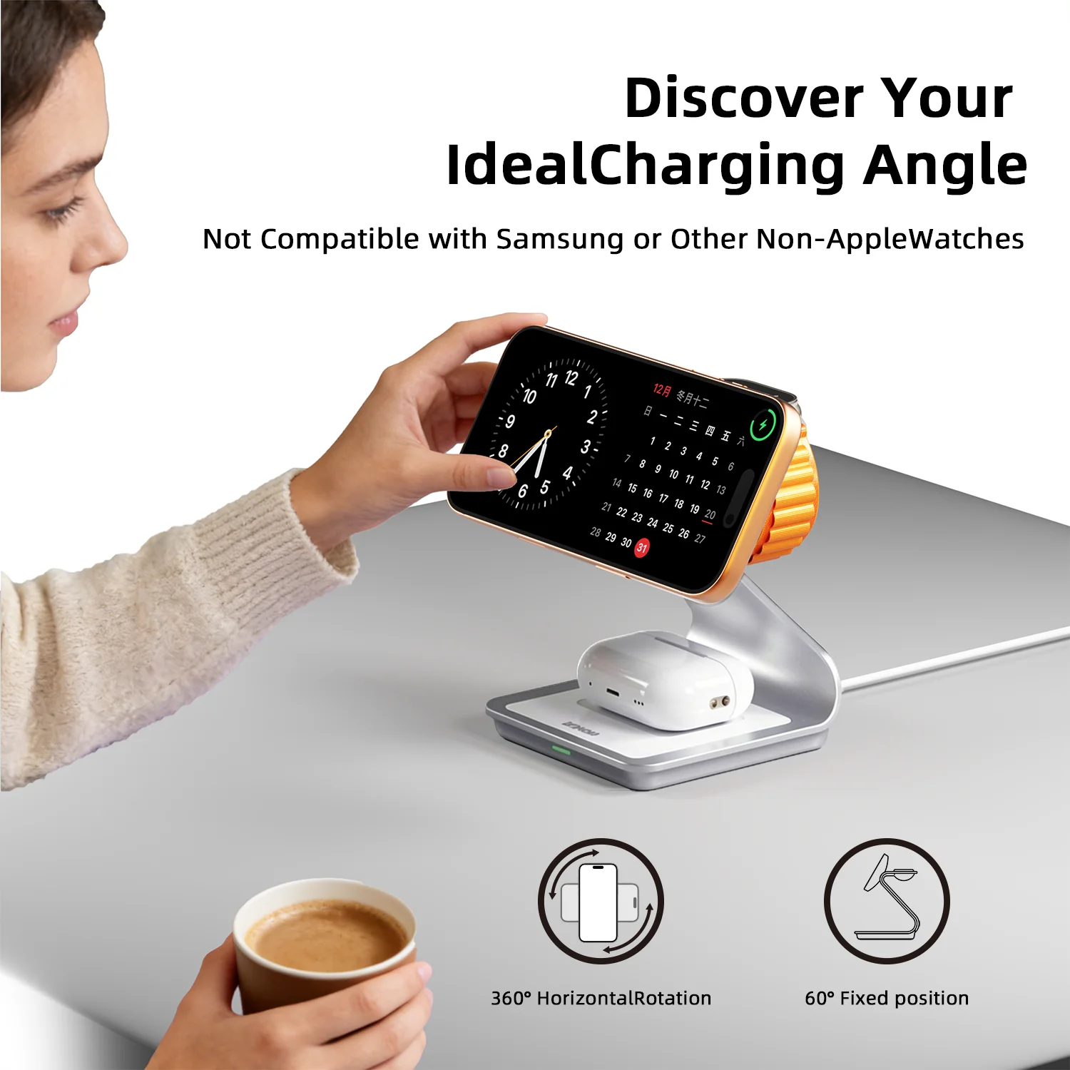 Bonola Magnetic 3 in 1 Wireless Charger for iPhone 17/16/15/13/14/12 thumbnail 6