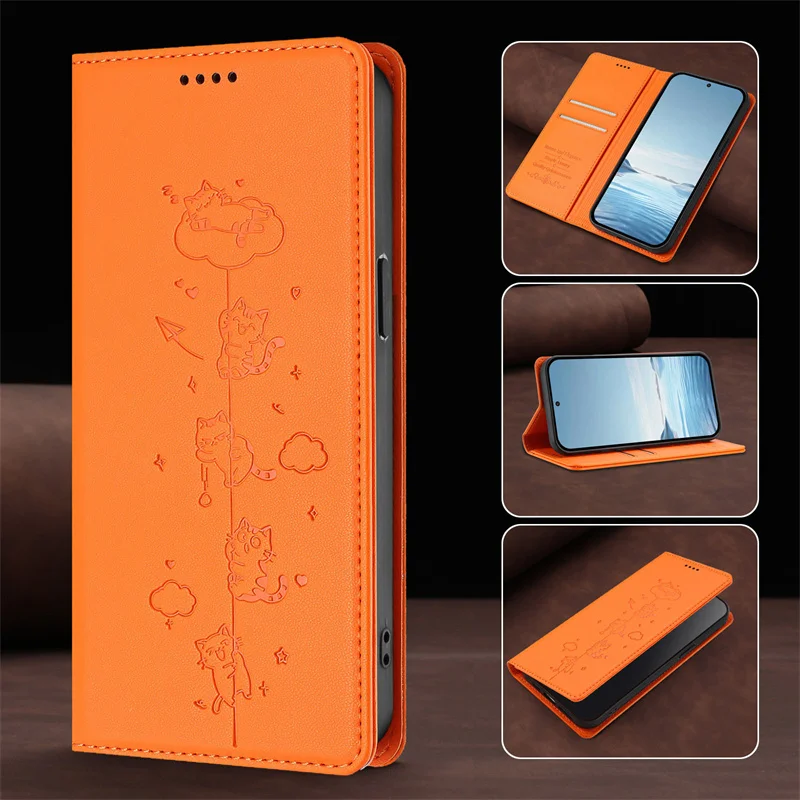 Premium Magnetic Leather Wallet Case with Stand and Flip Cover
