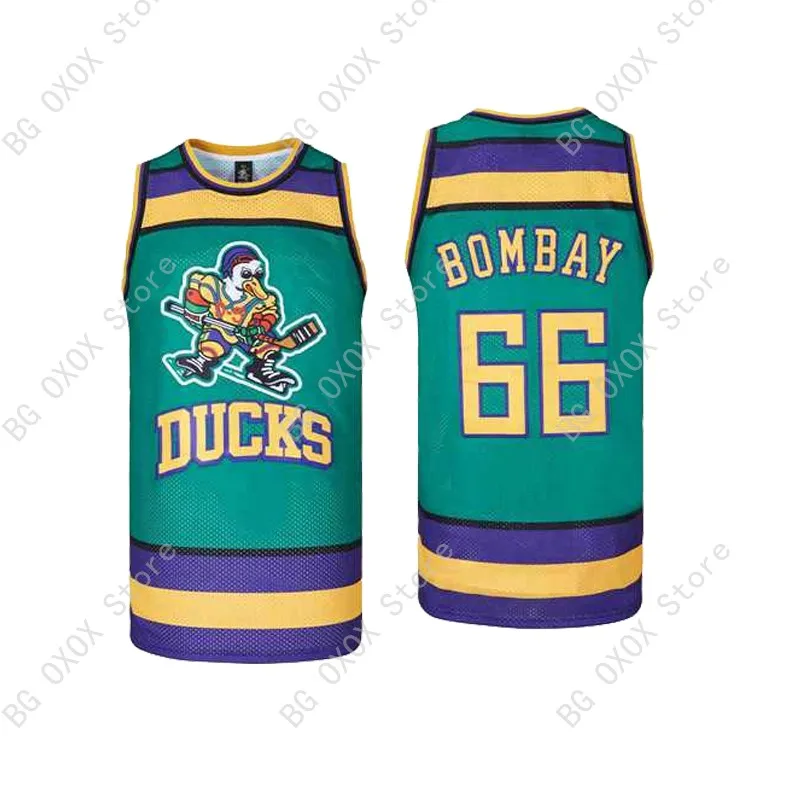 thumbnail image 1 of Camisetas de baloncesto Mighty Ducks Of Anaheim 44 Reed 99 BANKS 96 CONWAY 66 BOMBAY Costura Bordado Deportes al aire libre Negro Verde Nuevo, 1 of 5