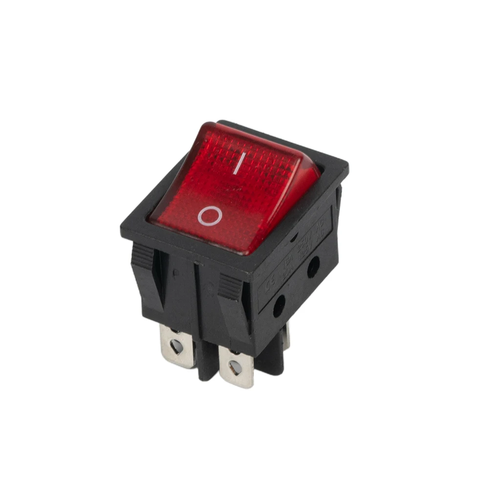 

New Practical Rocker Switch Double Card Machine Waterproof Cap RED Replacement Universal 16A 250VAC / 20A 125VAC