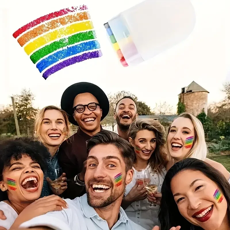 6 Colors Rainbow Face Body Painting Stick Painting Cream Long-Lasting Skin-Friendly Body Tattoo Color Oil Painting Body Painting 4