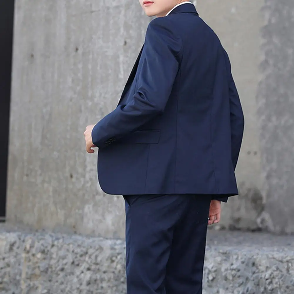 1 Set Business Men Blazer Pants Turndown Collar Slimming Two Buttons Formal Suit Formal Jacket Trousers Groom Suit Jackets