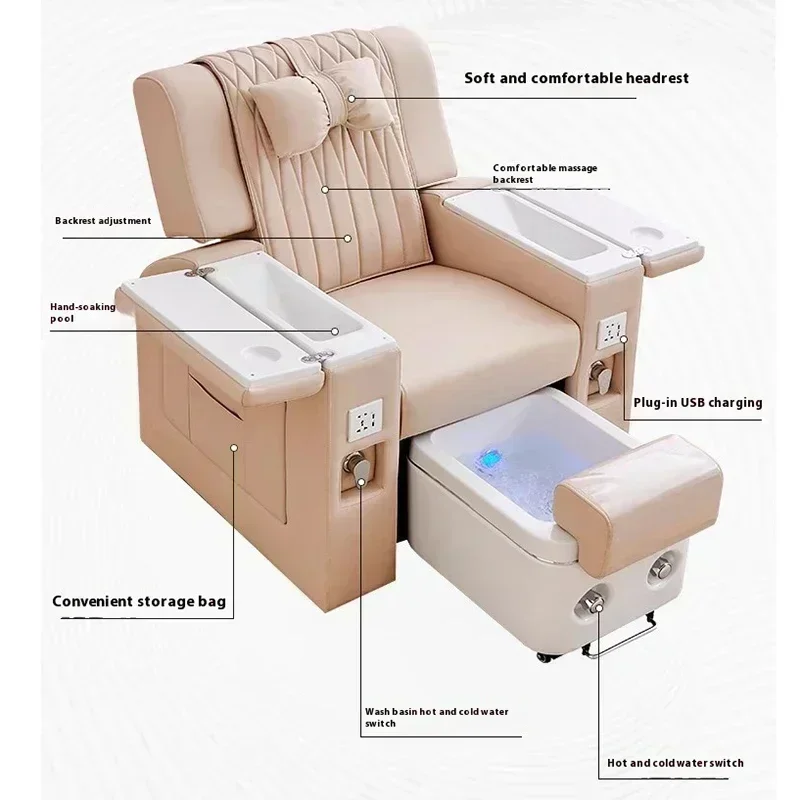 Nails Salon Pedicure Chair Spa Luxury Accessories Professional Beauty Salon Headrests Footrest Cama Fisioterapia Furniture