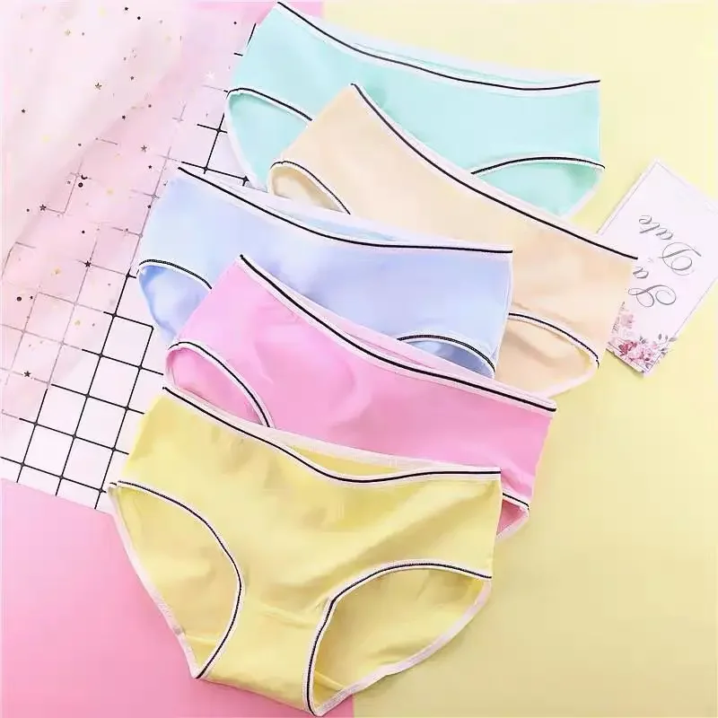 10Pcs/Lot Cotton Teens Teenage Panties Kids Underwear Children Cotton Kids Girls Puberty 10-16y