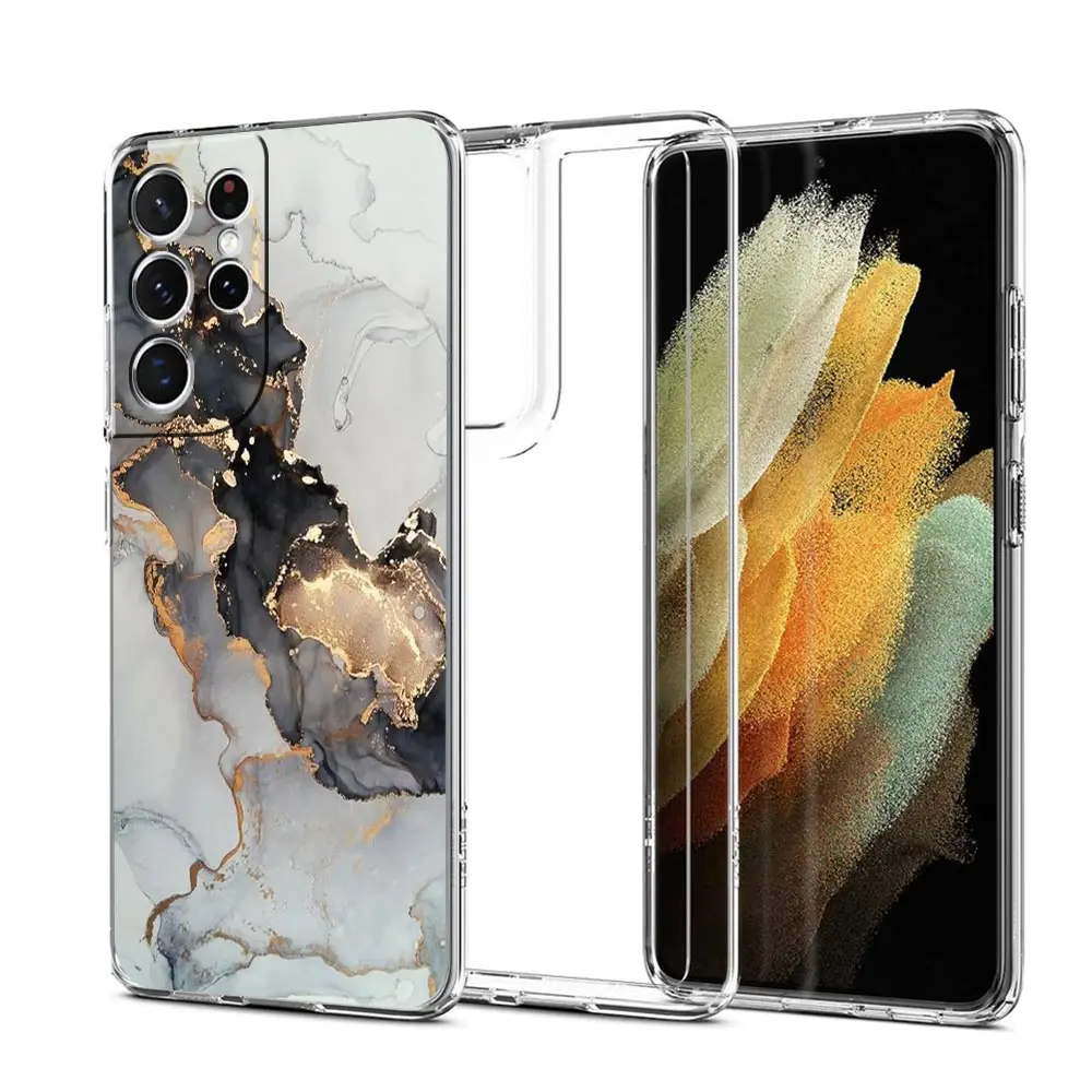 Elegant Marble Clear Silicone Shockproof Phone Case - Soft and Durable Protective Cover