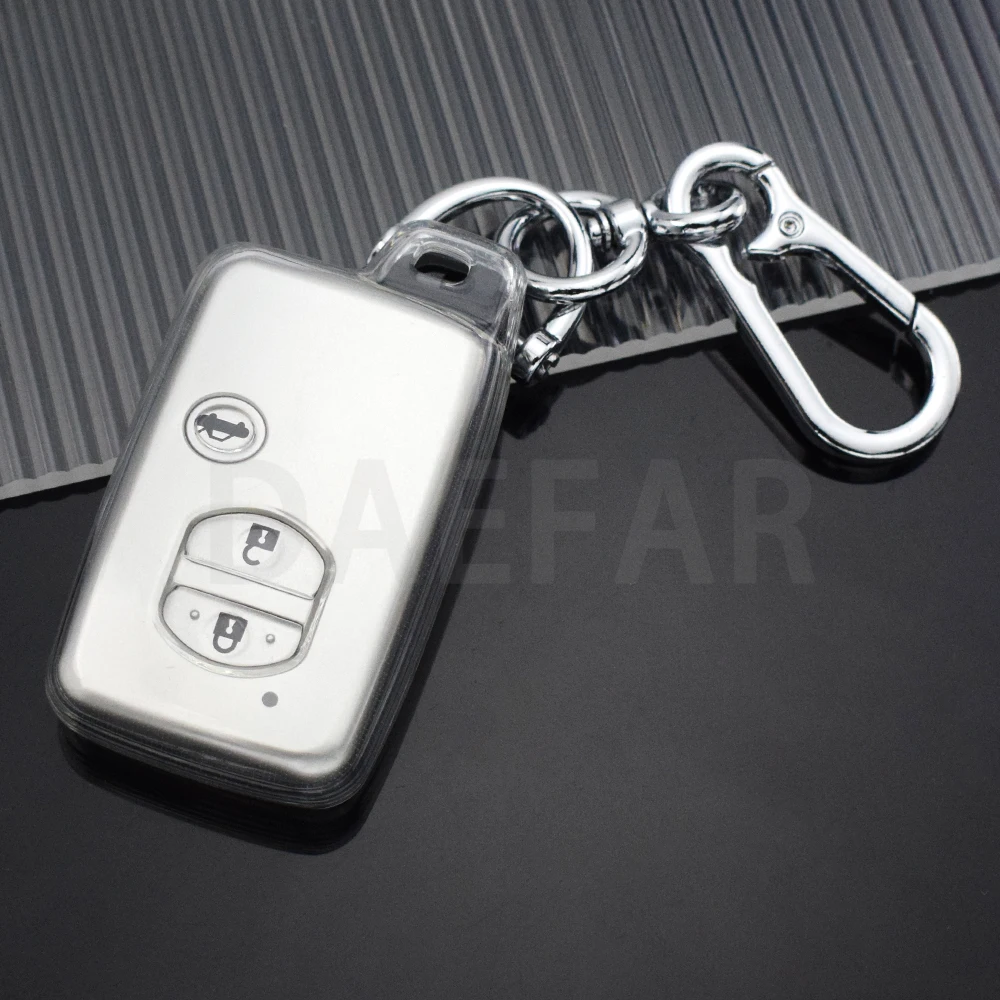 Crystal Clear Car Key Case Cover with Keychain Holder
