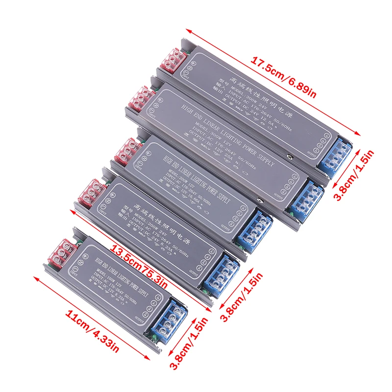 새로운 DC 12V 24V 스위칭 전원 공급 장치 -264V LED 조명 드라이버 전원 어댑터 100W 200W 300W 무음 조명