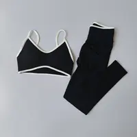 2pcs Sport Sets Women Gym Push Up Yoga Pants Hollow Back Gym Fitness Bras Workout High Waisted Leggings Seamless Tights Set Suit - Image 2