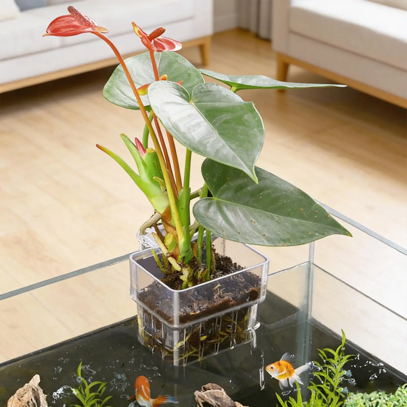 Transparent Hangable Aquarium Plant Holder