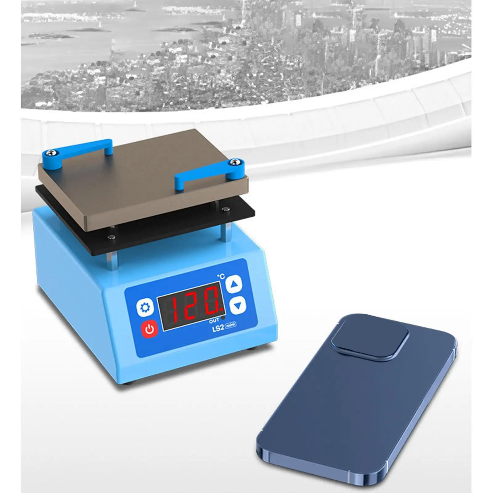 Electric Heating Plate for Phone Maintenance EU 220V Plug Multipurpose Sturdy Anti Skid Feet 160W 3.9x4.7x4inch Range 0-260&deg;C