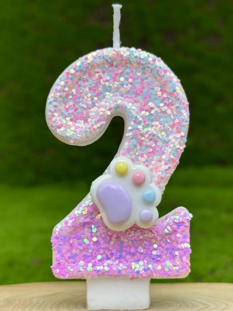 1 Stück Kinder-Geburtstagskerzen 0-9 Zahlen Rosa Kuchenkerzen-Dekoration DIY für Hochzeits- und Partybedarf – Detail 8