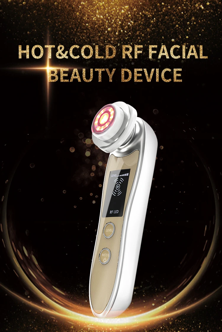Heat Cool Microcurrent Facial Device 5 in 1 EMS Skin Tightening Machine Face Massager Skin Care Tool for Puffiness and Wrinkle