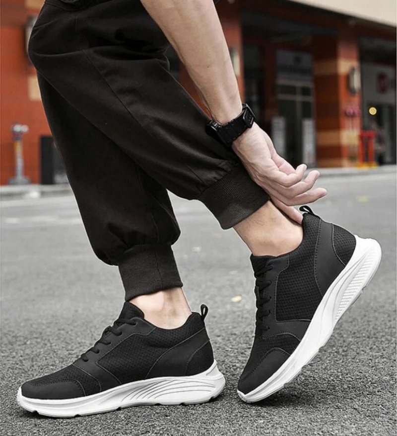 Herren Größere Sneaker 8cm Einlegesohlen Erhöhung Schuhe_voghion.com