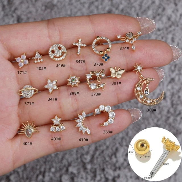 30 Pairs/60 Pack Cubic Zirconia Stud Earring 6 Sizes Round Clear Earring  Studs Set for Women and Men 3-8MM - AliExpress