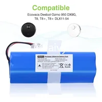12800mAh Battery Replacement For ecovacs T5 T8 T9 T10 T20 DLX11 DLX13 DLN12 X1 X1omni X1 Deebot Ozmo Sweeping robot battery 1