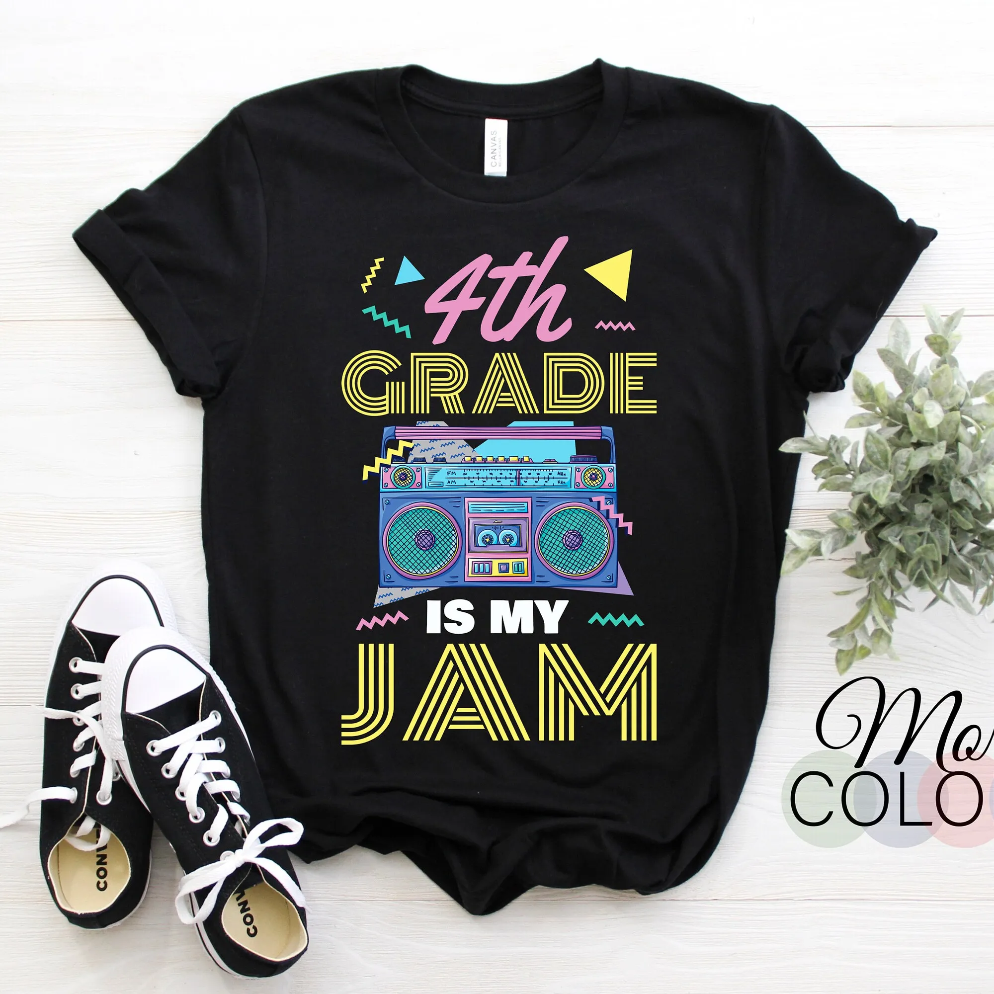 4Th Grade Is My Jam Retro Vintage Anni '80 Boombox Insegnante Studente T Shirt Ritorno A Scuola Quarto Primo Giorno 100 Giorni Di Campo