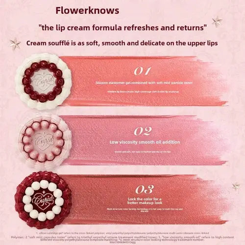 Flowerknows Strawberry Cupid Lipstick Cake Matte Velvet Lipgloss Lip Mud Makeup Korean Flower Know Lip Cream For Girls&Women - Image 5