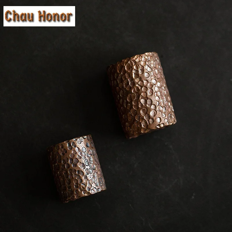 Handmade Solid Copper Forging Cover Set Cover Holder Humanistic Tea Ceremony Teapot Cover Bowl Cover Holder Pot Lid Holder Gifts