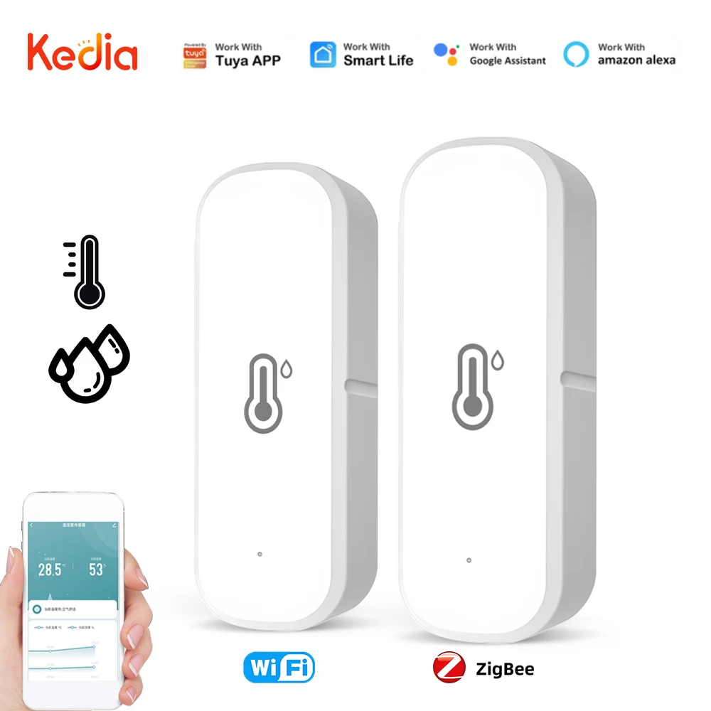 Zigbee And Wifi Smart Temperature And Humidity Sensor Smart Home Tuya