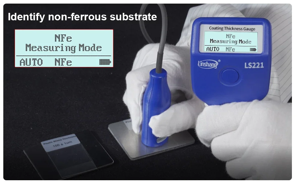 Thickness Meter LS221 Coating Gauge Mil Gage Dry Film 0-5000μm for Ferrous Non-f