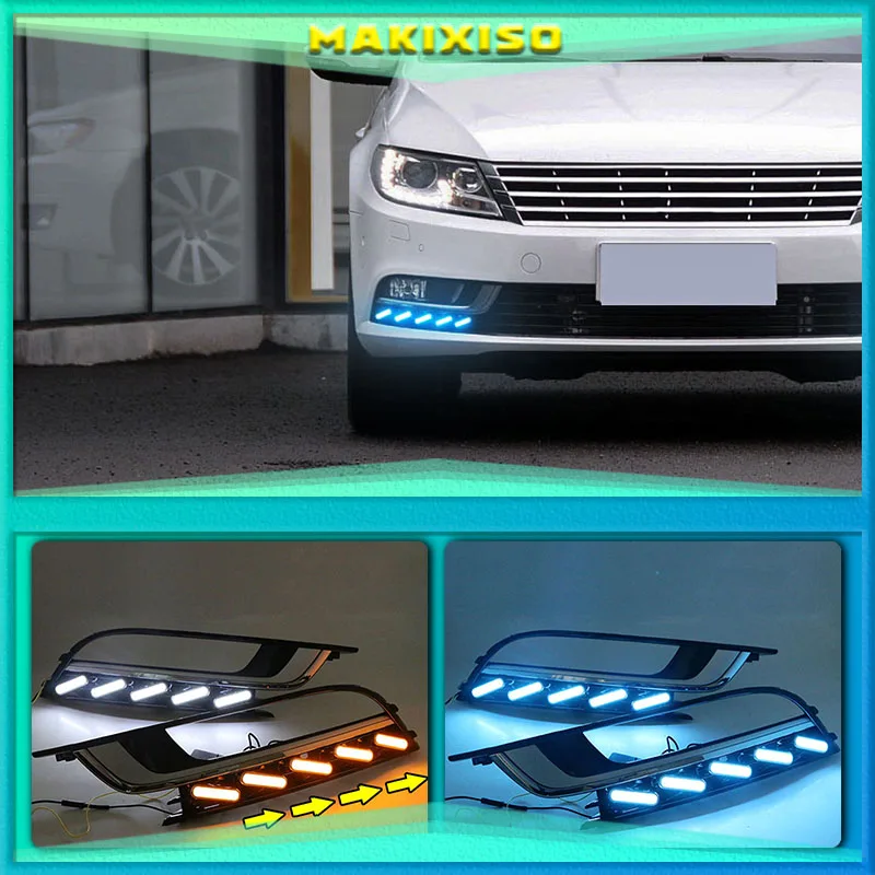 

2PCS Car light For VW PASSAT CC 2014-2018 LED DRL Daytime running lights with fog lamp cover