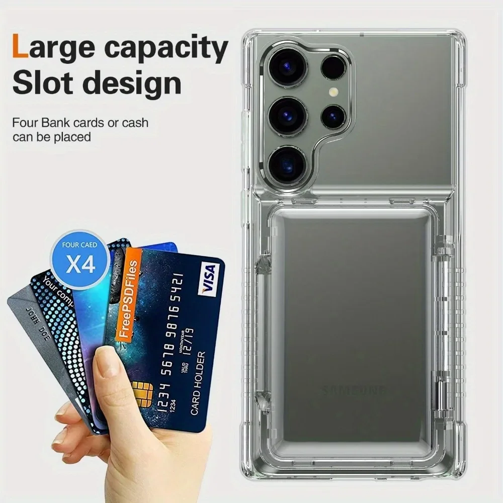 Clear Wallet Phone Case with Credit Card Holder