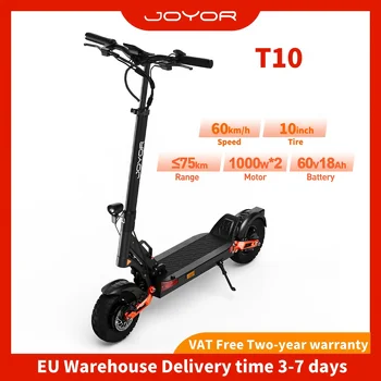 JOYOR T10 Scooter elettrico 2000W Doppio motore 60V 18Ah Fuoristrada Escooter 10 "Pneumatici 60 km/h E-Scooter pieghevole per adulti
