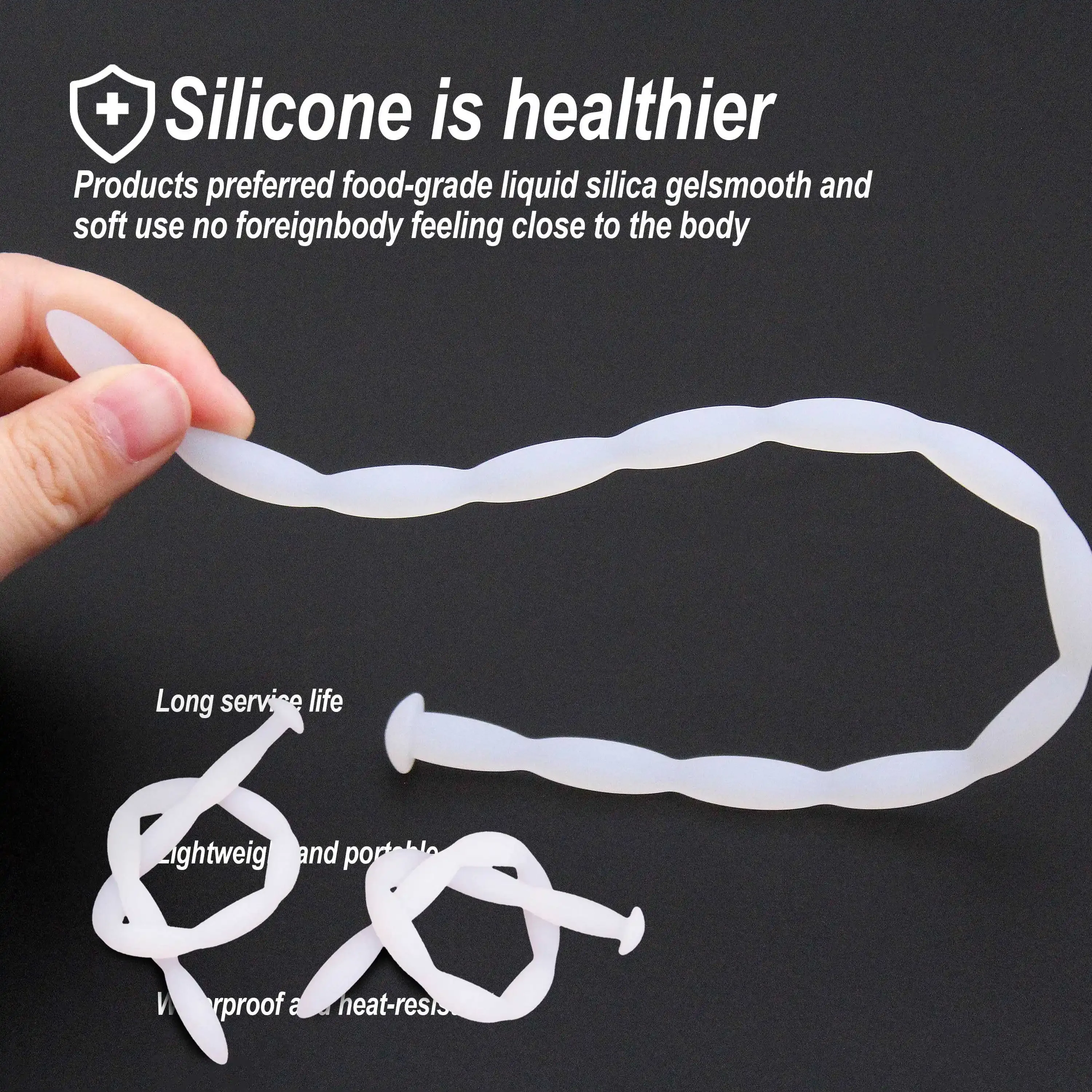 Silicone Wave Horse Eye Stick White Urethral Dilator Sextoys SM Penis Plug Men Urethra Masturbation Stimulator Adult Supplies