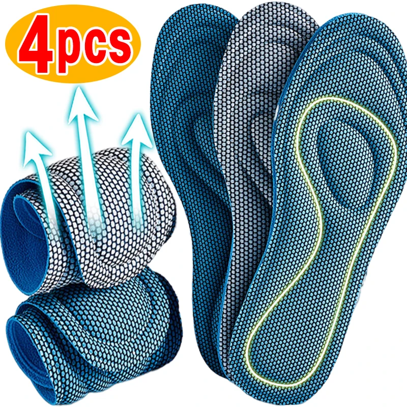 

4Pcs Memory Foam Orthopedic Insoles for Shoes Women Antibacterial Deodorization Sweat Absorption Insert Sport Shoes Running Pads