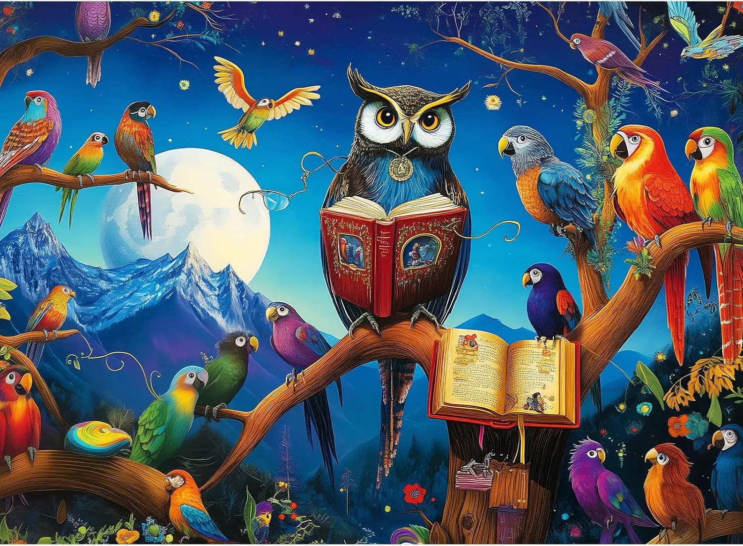 300 Pieces Puzzles for Colorful Birds Jigsaw Puzzles for Gameroom Bedroom Livingroom Challenging Family Activity Games