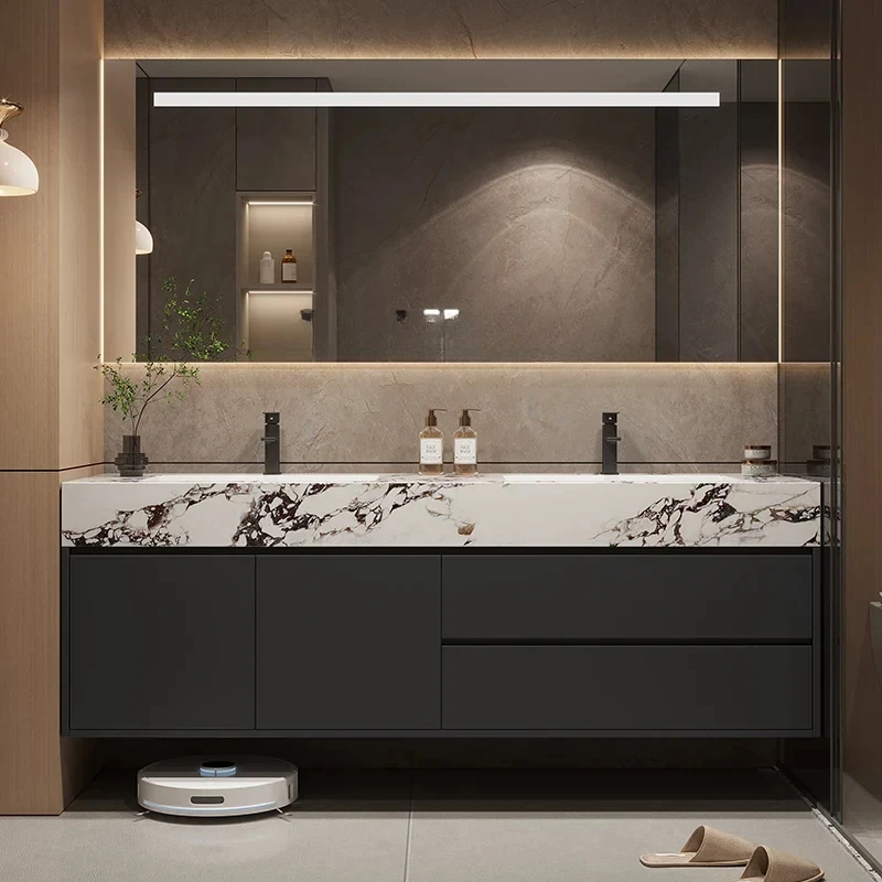 

Современная роскошная каменная тарелка, шкафчик для ванной комнаты, комбинированный стол для стирки, шкафчик для ванной комнаты, ящик, кабинет, мебель для комнаты KMBC