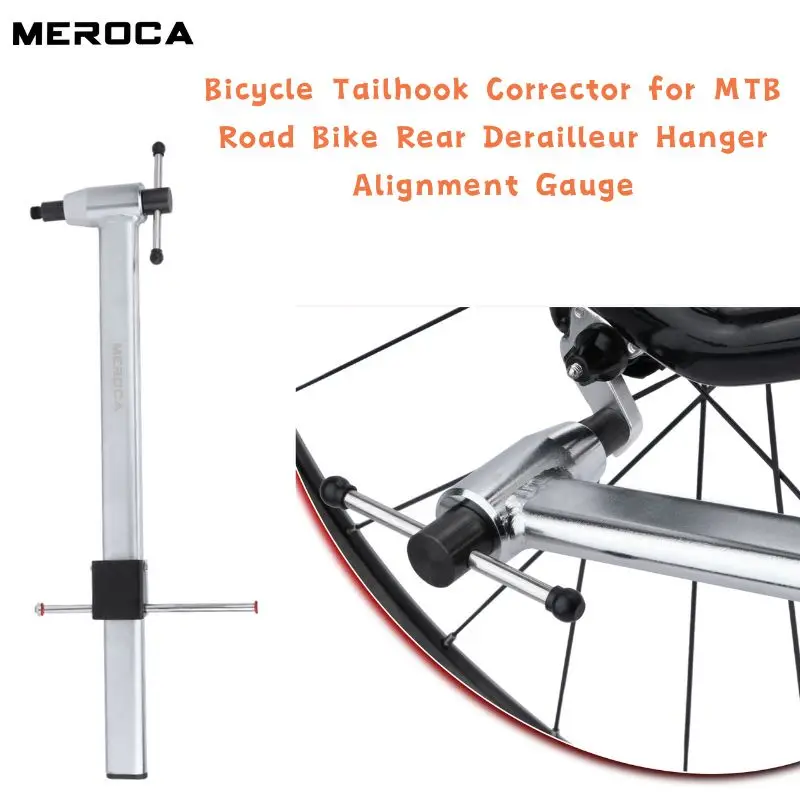 

MEROCA Bicycle Tailhook Corrector Stainless for MTB Road Bike Rear Derailleur Hanger Alignment Gauge Multifunctional Repair Tool