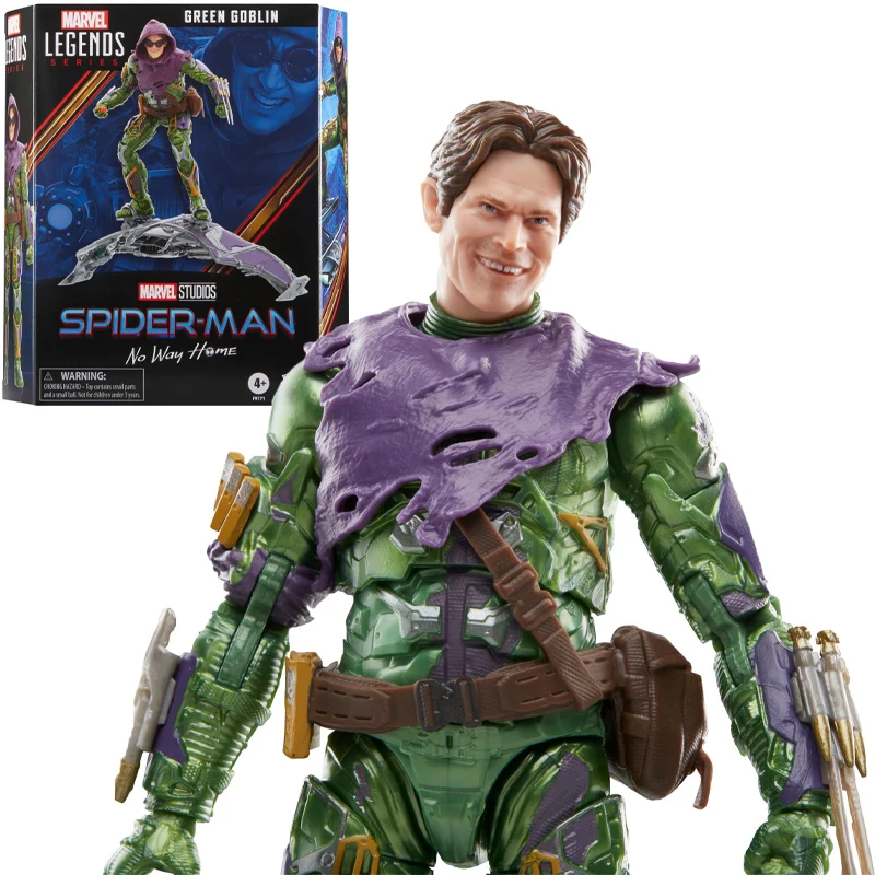 

Фигурки героев Hasbro Marvel Legends Green Goblin and Spider-Man No Way Home Deluxe, 6 дюймов, с 6 аксессуарами