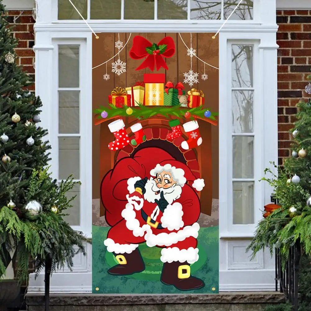 

Christmas Hanging Blanket Christmas Door Charming Dog Xmas Tree Gift Decor Festive Door Curtain Outdoor Photo for Christmas