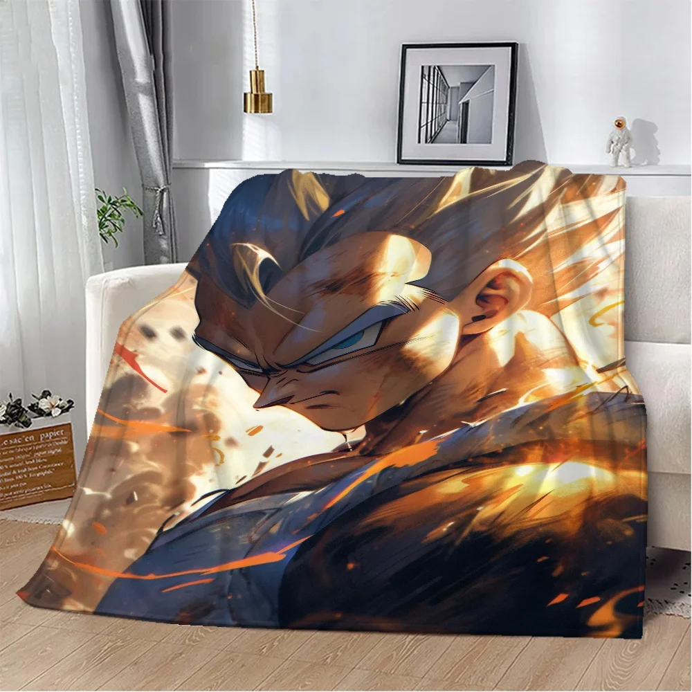 Super Handsome Vegeta Throw Blanket for Sofa Luxury Blankets & Throws Beach Towel Home Interior Microfiber Bedding Fluffy Plaid 3