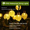 LED Solar String Lights Outdoor 60 Leds Waterproof Crystal Globe Lights with 8 Modes Garden Light for Patio Party Tree Decor 2