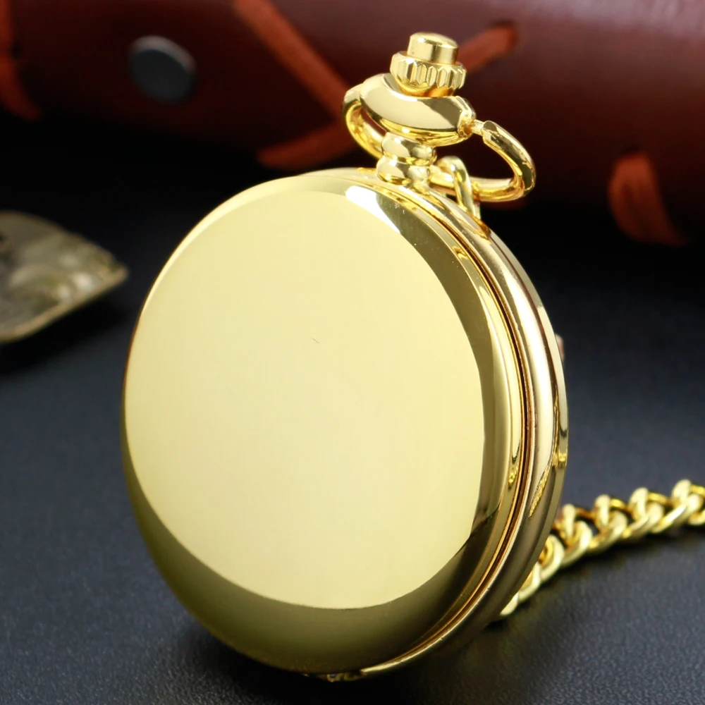 Gold Simple Design Quartz Pocket Watch For Men Women Retro Necklace Pocket FOB Chain Watches Gifts Dropshipping