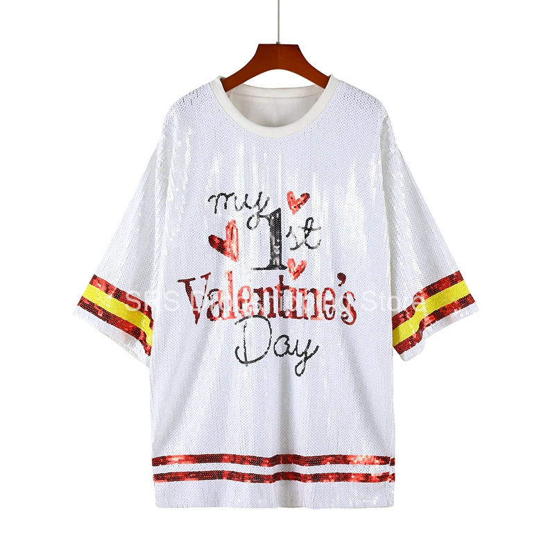 

Valentine's Day Women Sequin Dress Spring/Summer 2024 All-Match Sequin Mini Skirt