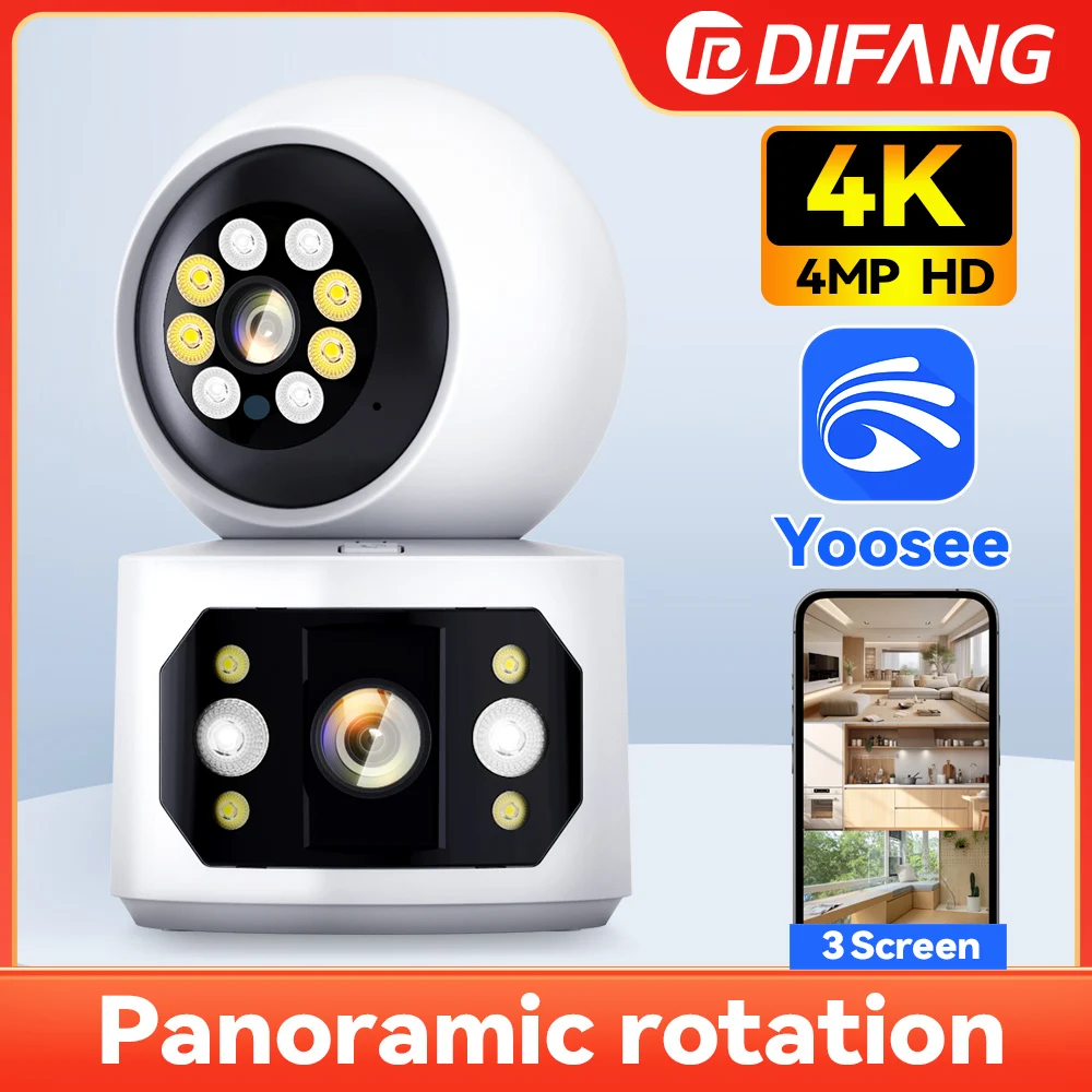 Yoosee 4K 8MP WiFi IP Camera Screen Baby Monitor One Click
