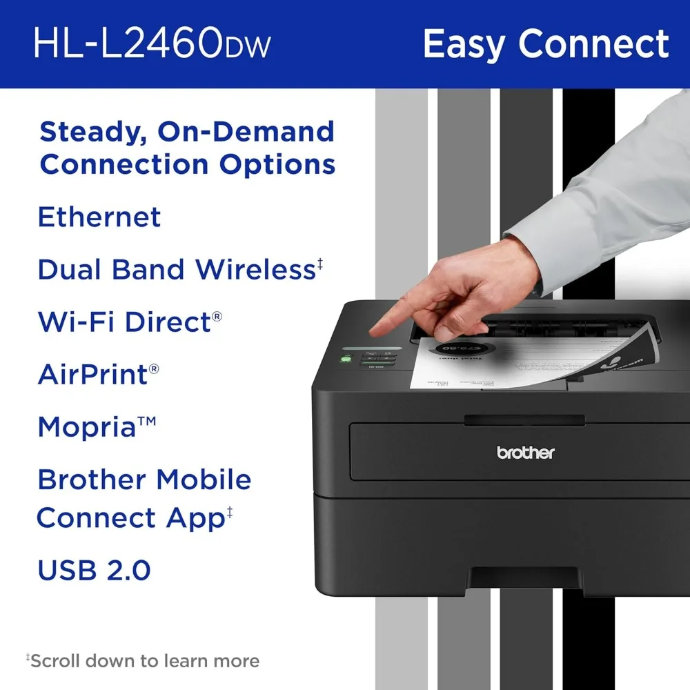 HL-L2460DW Wireless Compact Monochrome Laser Printer with Duplex, Mobile Printing 6