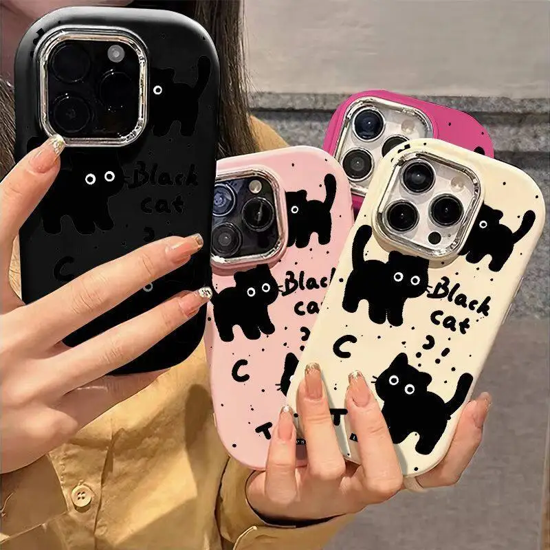Cute Black Cat Soft Case Cover - Elegant Protective Accessory