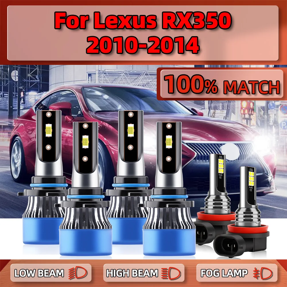 

60000LM Canbus LED Headlight Bulbs Plug&Play Auto Lamps 6000K Car Fog Lights 12V For Lexus RX350 2010 2011 2012 2013 2014