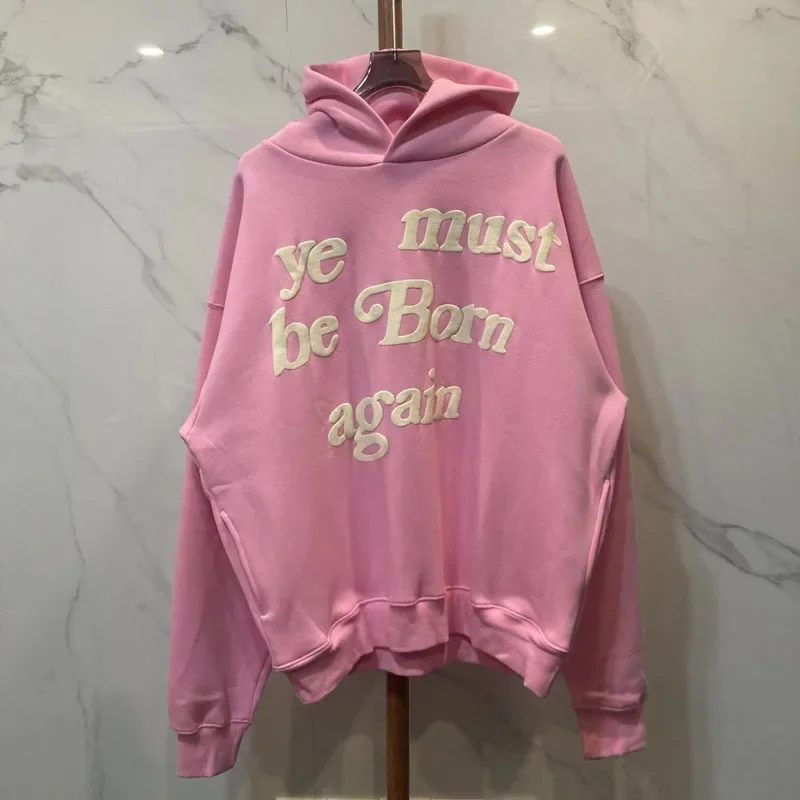 

Real Photo CPFM Hoodies Foam Printing Pink Pattern Alphabet Sweatshirts Casual Couple Men Women Urban Hoody Sweatshirt