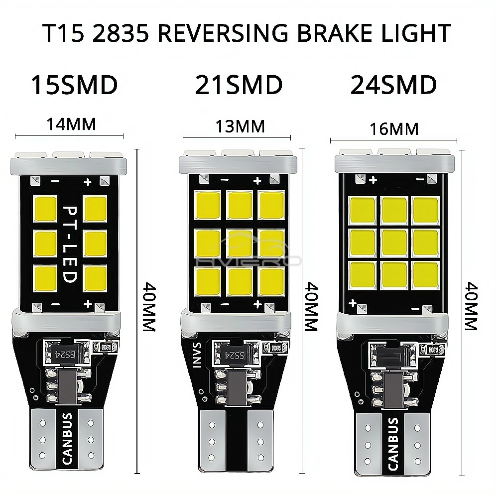 슈퍼 브라이트 LED 전구 백업 주차 조명, 후진 램프 브레이크, 2835 칩 테일 자동 방향 지시등, T15, 15, 21, 24SMD, 1, 2, 10 개